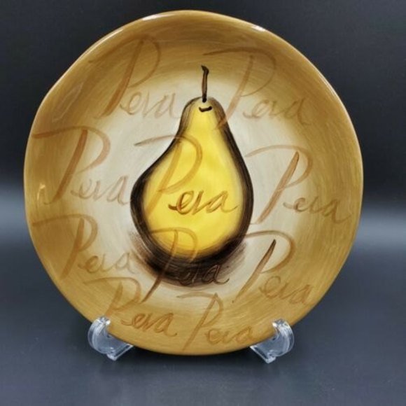 Dario Farrucci Designs Fruitions Plates Plum Square & Round Pear Plate Set of 2 - Picture 2 of 6